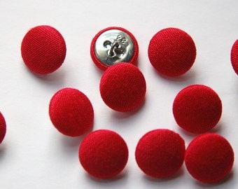 Vintage Red Silk Buttons 15mm btn002N