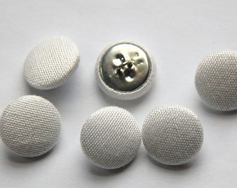 Vintage White Silk Buttons 15mm btn002J