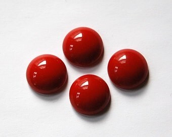 Vintage Rust Red Glass Cabochons 15mm cab705U