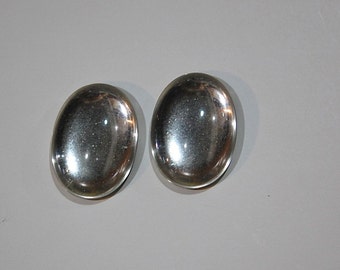 Vintage Clear Glass Cabochons 25x18mm (1) cab579R