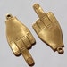 Raw Brass The Finger Pendant Charm (2) mtl299B
