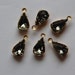 Black Diamond Teardrop Stones in 1 Loop Brass Setting par002A