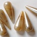 Vintage Ivory Gray Marbled Iridescent Acrylic Teardrop Beads bds096A