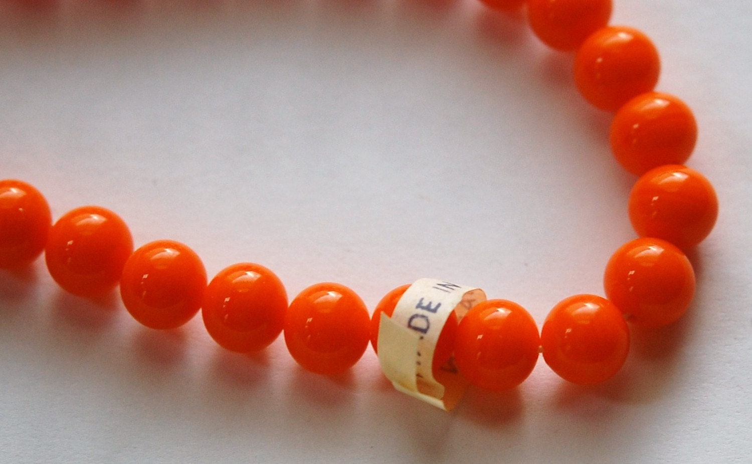 Vintage Orange Glass Beads Japan 8mm 8 jpn003A