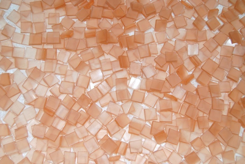 Mini Frosted Peach Stained Glass Mosaic Tiles
