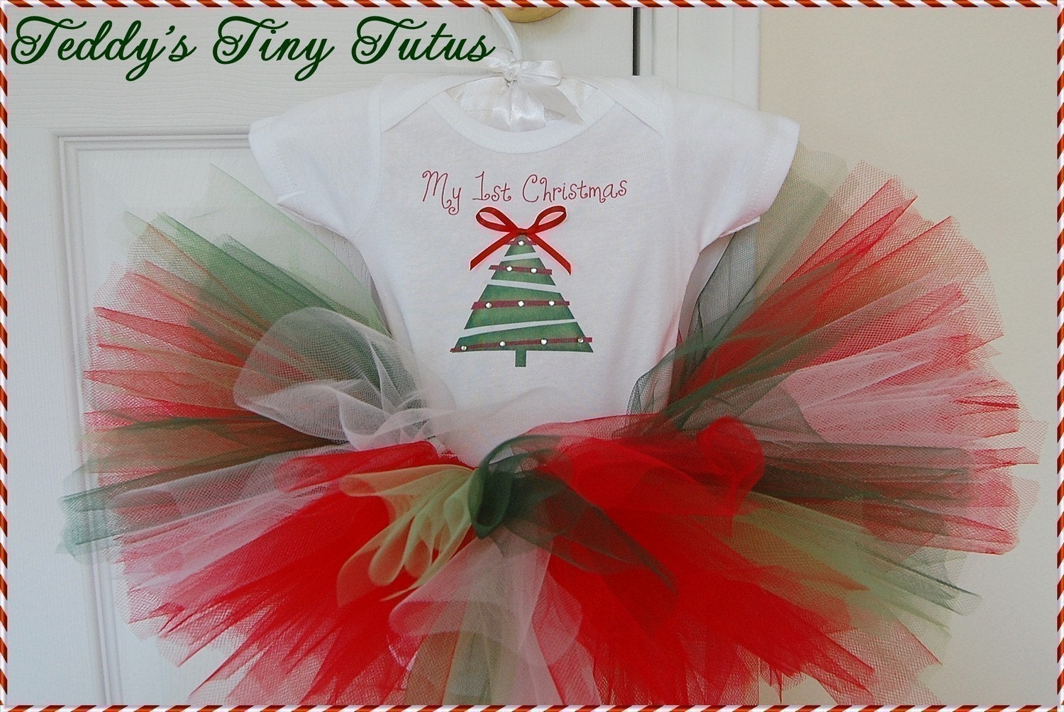 Christmas Tutu Outfit For Infant Baby Toddler by PansyPieBoutique