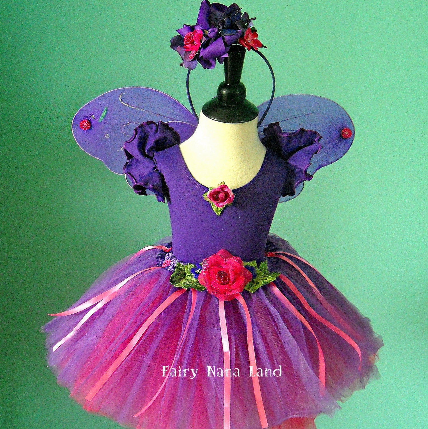 Items similar to Flower Fairy costume - child's size 4 to 6 - Purple ...