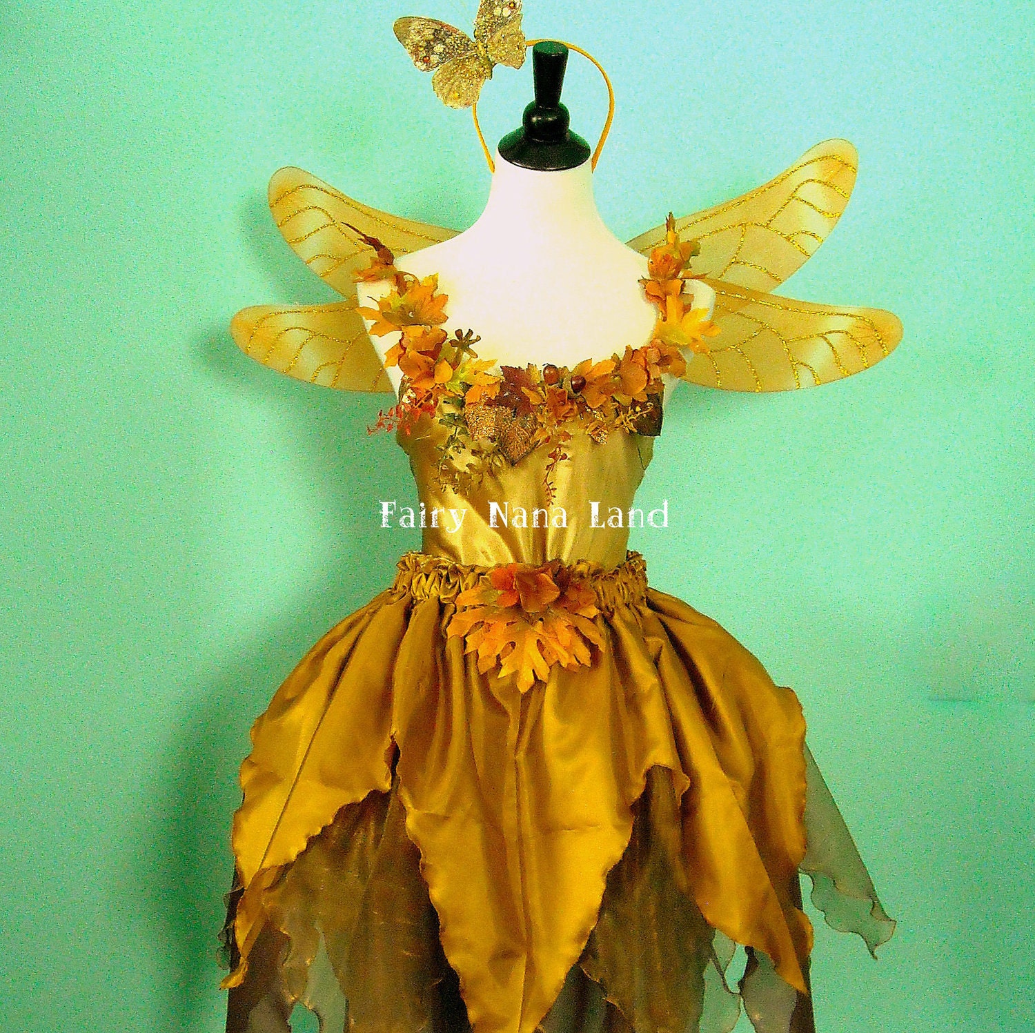 Items similar to Fairy Costume - WOODLAND FAERIE in Bronze Silk - adult ...