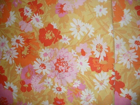 Vintage Pattern Sheets | vintage sheets 70s floral pattern sheets abstract daisies in Vintage Pattern Sheets | vintage sheets 70s floral pattern sheets abstract daisies in