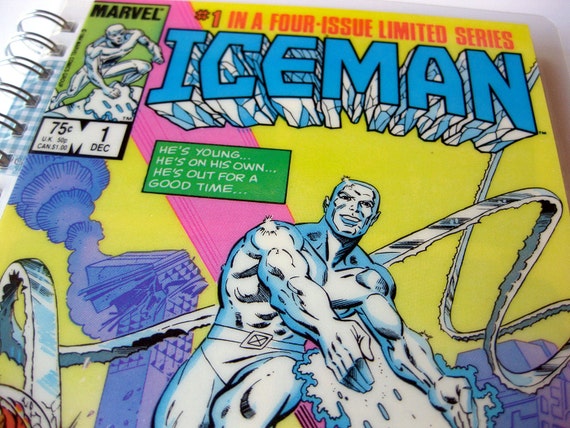 Vintage Ice Man Recycled Comic Book Sketchbook