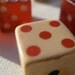 Vintage Bakelite Dice - Set of 5 - Three Cherry Red, Two French Ivory White - Circa 1940s