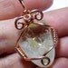 Tumbled Citrine: natural tumbled Citrine wrapped in copper, pendant