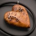 Stitched Heart Pendant in Yew