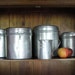 vintage kitchen aluminum canisters collection set of 5 and jug