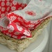 Basket Liner Reversible - Damask in Rouge with Verona Leaves