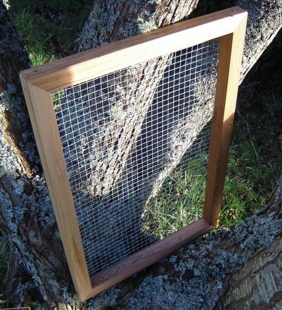 Solid wood garden compost screen sifter reclaimed wood and