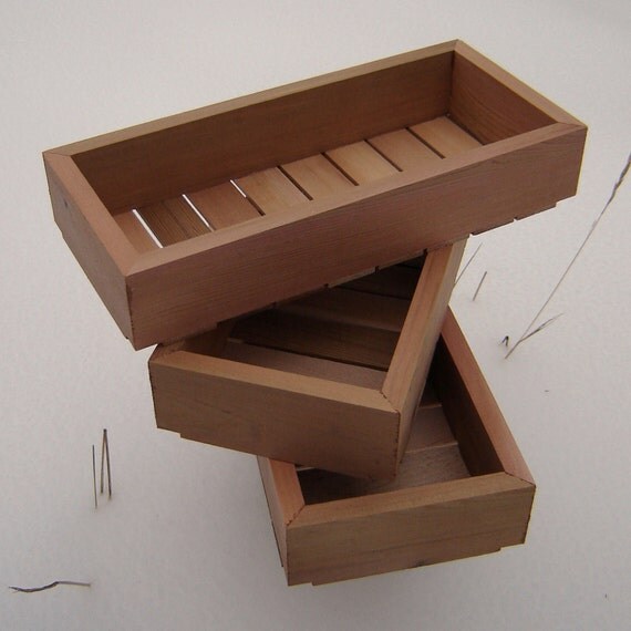 wood seed starting trays pack of three small by wood seed starting trays pack of three small by