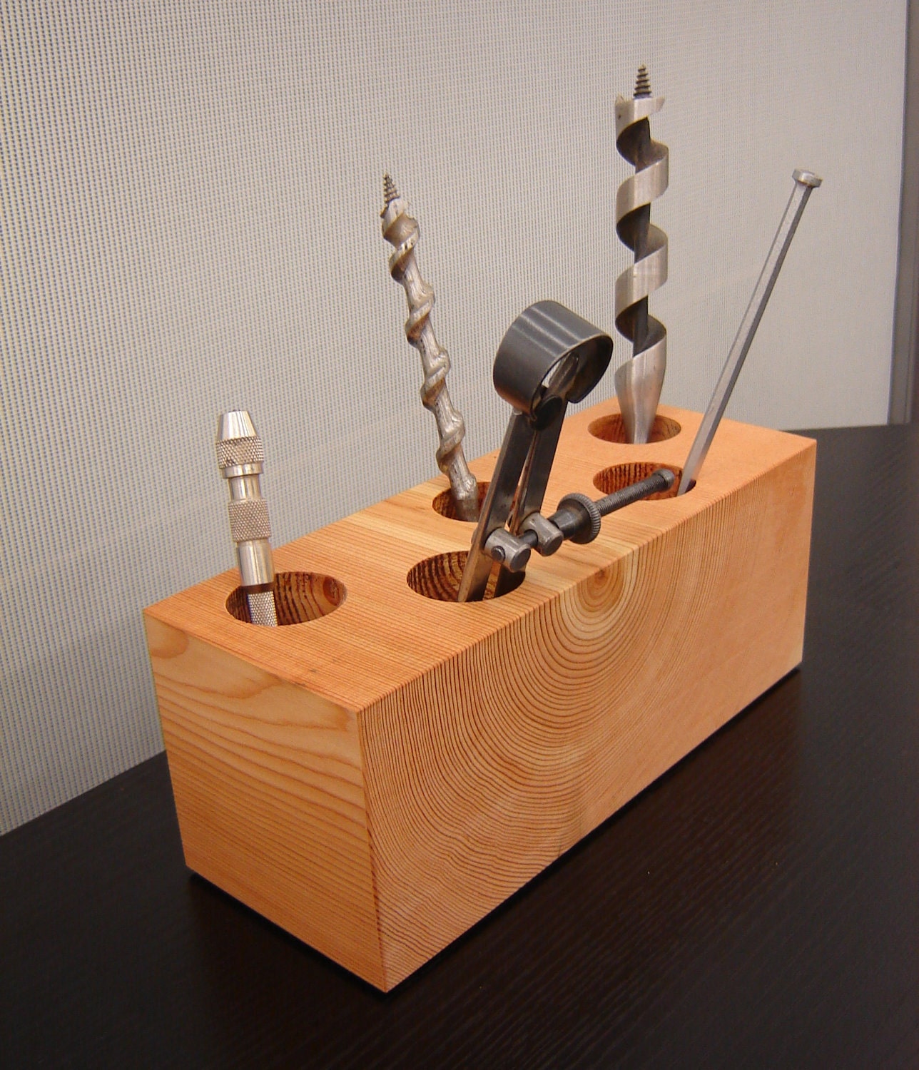 Benchtop tool organizer block from reclaimed by andrewsreclaimed