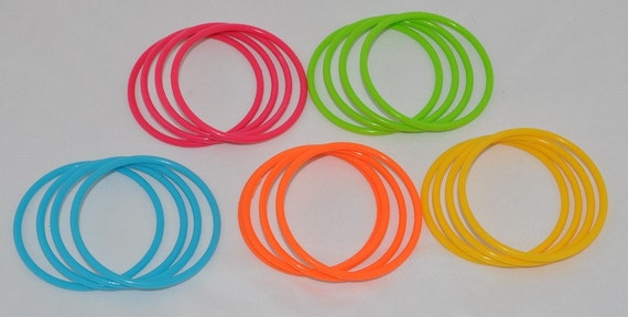 20 Colorful Hard Plastic Bangle Bracelets by michew82 on Etsy