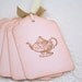 Pink Teapot Tags Tea Party Gift Tags Favor Tags Set of 10