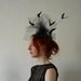 Leather bat and star speckled net Halloween Fascinator - To order