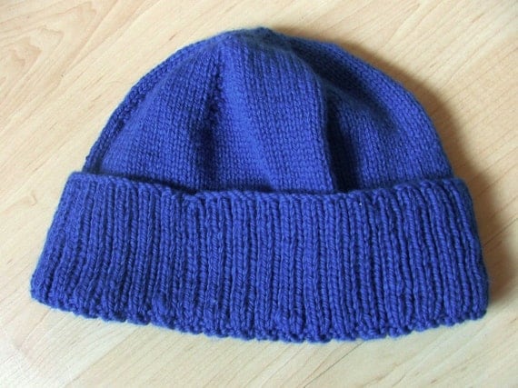 SALE Hand-knit blue seaman's cap