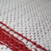 SIMPLE STRIPE 3 -- Hand-woven bath mat rug -- white with red stripes