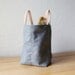Reserved. Small Stash Tote in Vintage Gray Wool // Organic Cotton Lining // Leather Handles // Home Decor // Organizer