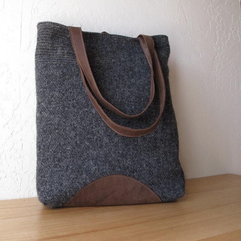 Wool and Leather Tote