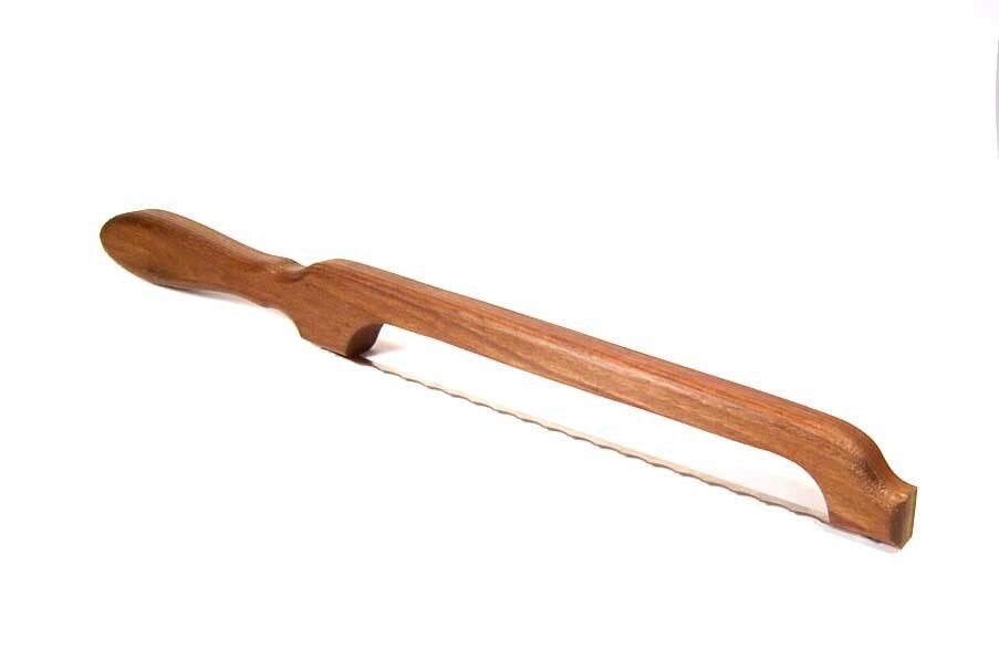 HANDMADE BREAD KNIFE BLACK WALNUT WOOD