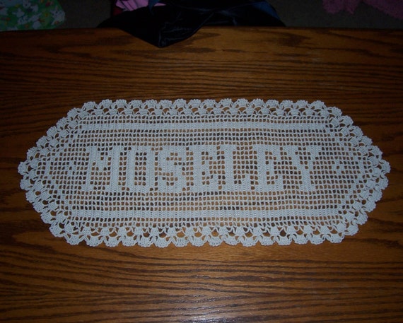 new handmade custom filet crochet name doily up to 8 letters