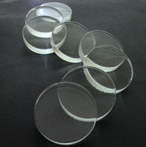 SALE Clear Glass Circles Set of 5 1 5/8 Inch by LillianOlive