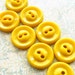 Vintage Buttons - Set of 8 - Bright Yellow Casein Plastic 1/2" (13mm) Glossy Cute