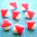 SALE - New Buttons - Set of 8 - Happy Little Pink and White Mushrooms