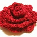 Crocheted Handmade Large Chenille Rose Applique in Burnt Orange Chenille Yarn CLEARANCE