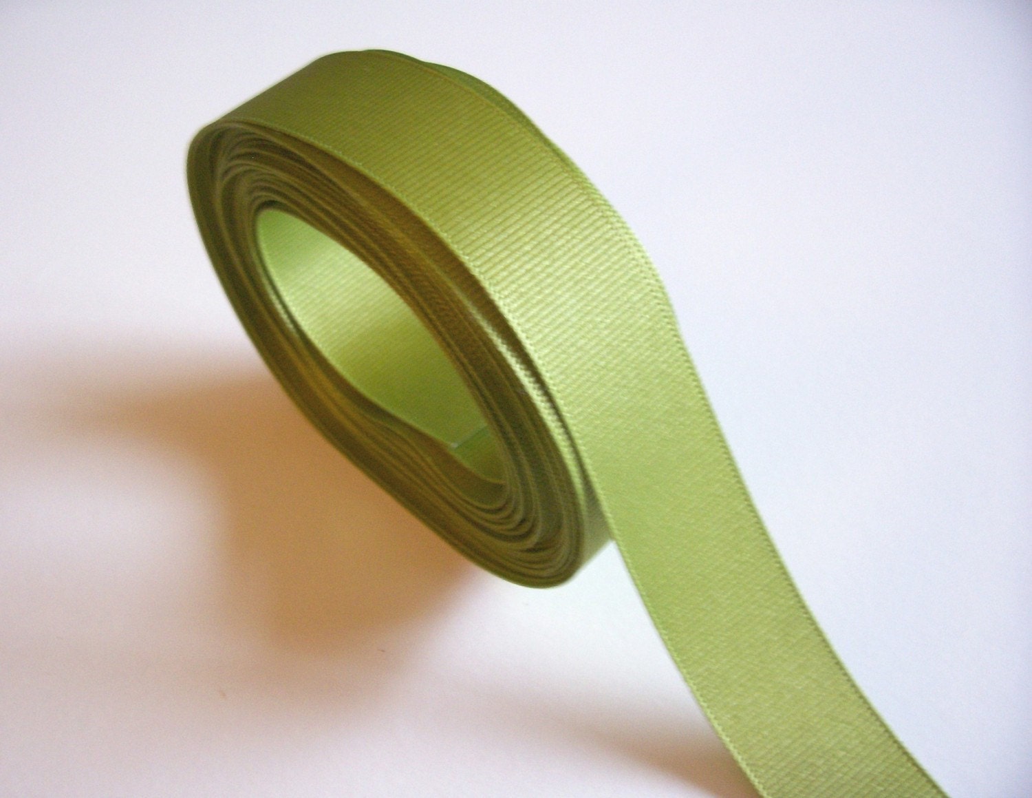 Grosgrain Ribbon: Light Olive Green Grosgrain Ribbon 7/8 inch