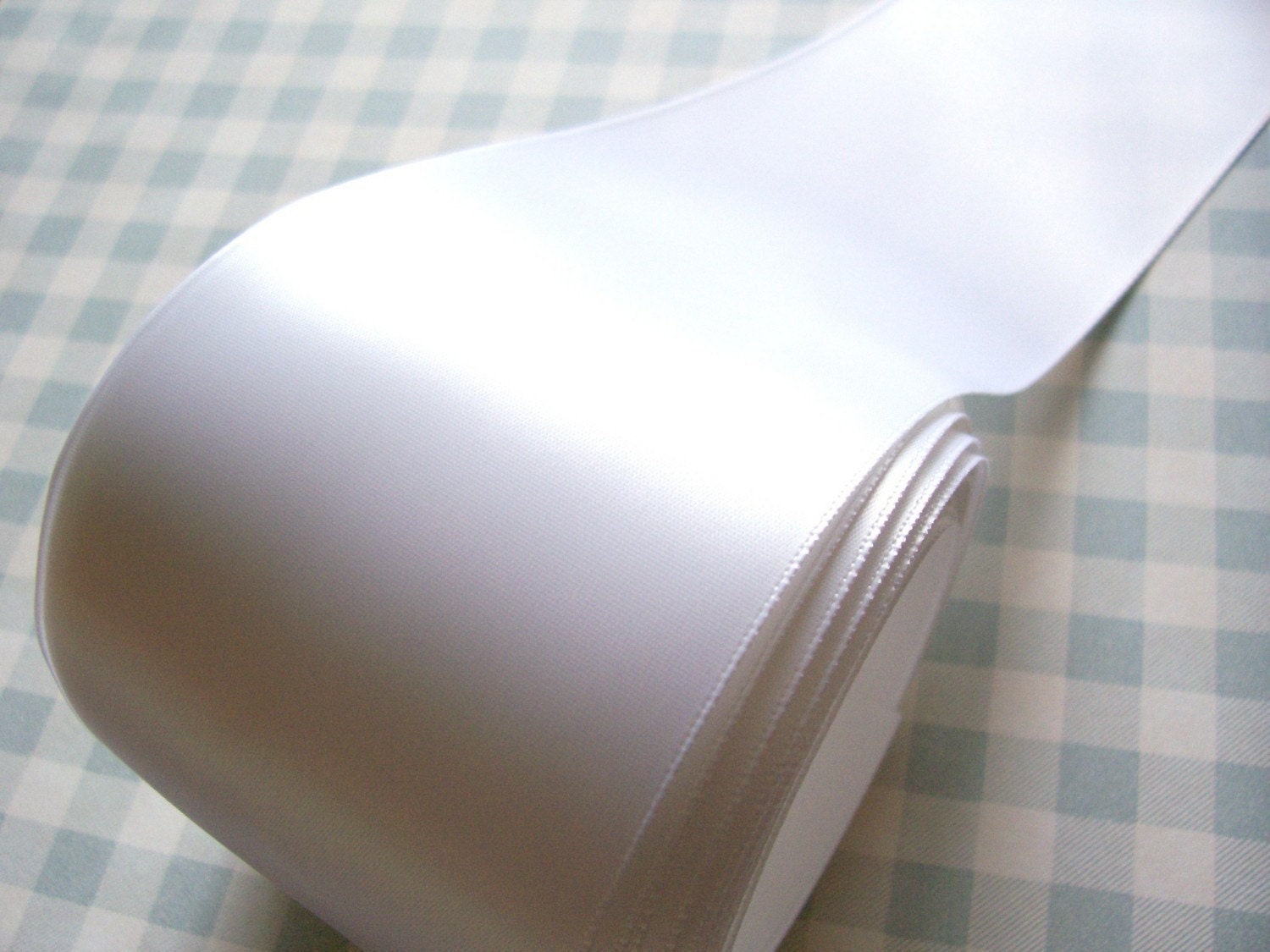 Wide White Ribbon White Single-Faced Satin Ribbon 3 inches
