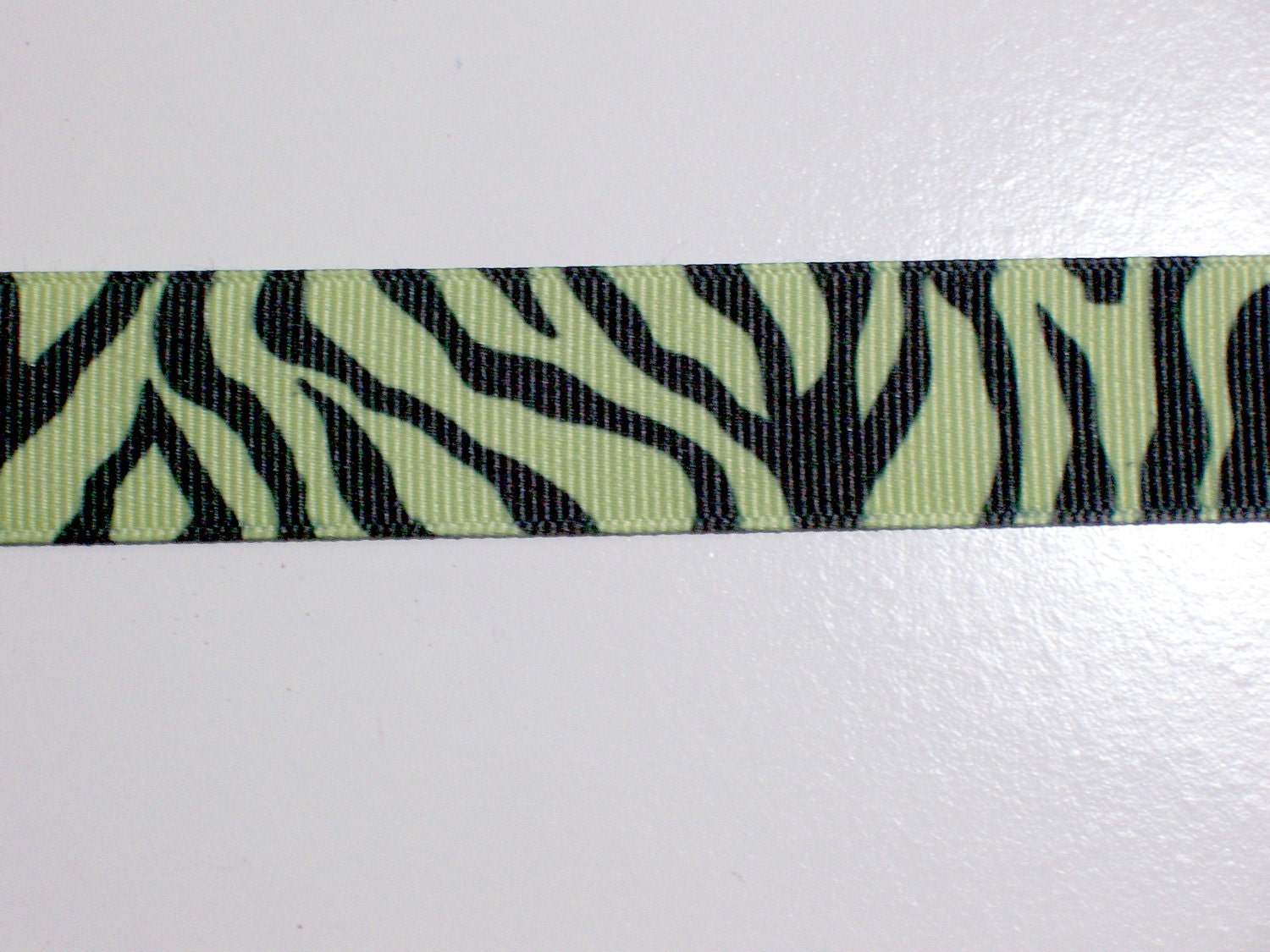 Lime Green Tiger Stripe Grosgrain Ribbon 7/8 by GriffithGardens