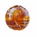 Pumpkin and Light Violet Handmade Lampwork Glass Lentil Focal Bead Swirled with Shimmering Rainbow Dichroic SRA ISGB LE