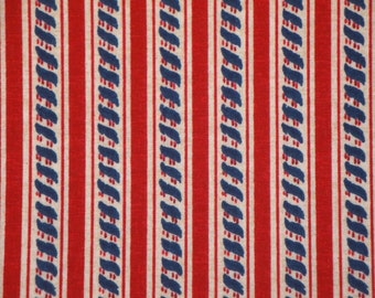 Americana Fabric | Cotton Fabric | Red White Blue Fabric | Patriotic Rope Stripe Fabric | 1 Yard