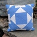 Old Quilt Pillow Made Using Vintage Blue And White Quilt- Repurposed Vintage Quilt Pillow
