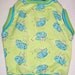 RESERVED Pet Clothing BIG Dog Size Ready To Ship Chest 30" plus Lime with Sea Green Blue Whales