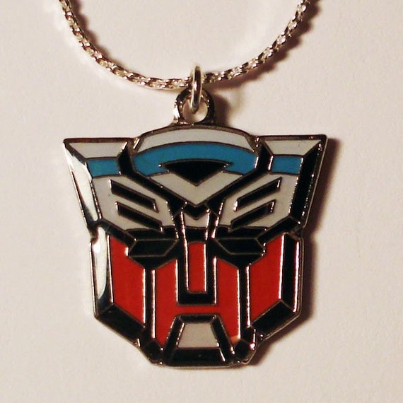 Autobot transformer logo pendant silver chain necklace