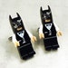 Full body Batman black with black and white wedding tuxedo on silver toned cufflinks in gift box