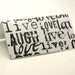 Vinyl Checkbook Cover Case Wallet Live Laugh Love Black White
