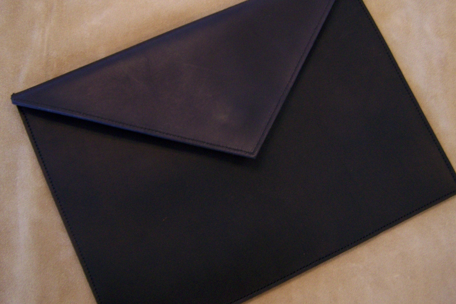black leather envelope