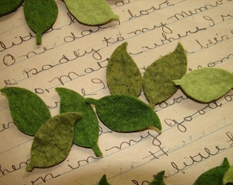 Wool Felt Leaves - Great with Flowers - Set of Small