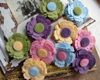 Wool Felt Flower - Spring Time Collection Blossoms- Dimensional Wool Felt Flowers