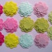 Wool Felt Flower- Die Cut - Scallop Circle Flowers - Razzle Dazzle Pink Lemonade Flowers - Set of 14 Flowers