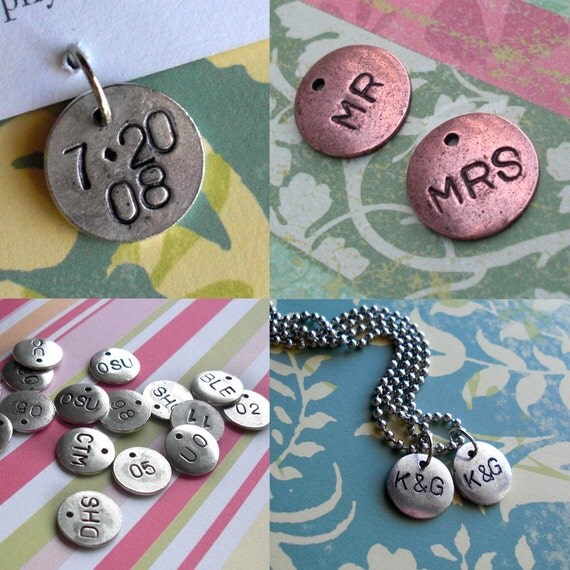 Create your own metal charm .. Monograms Couples by TipsyWhimsey